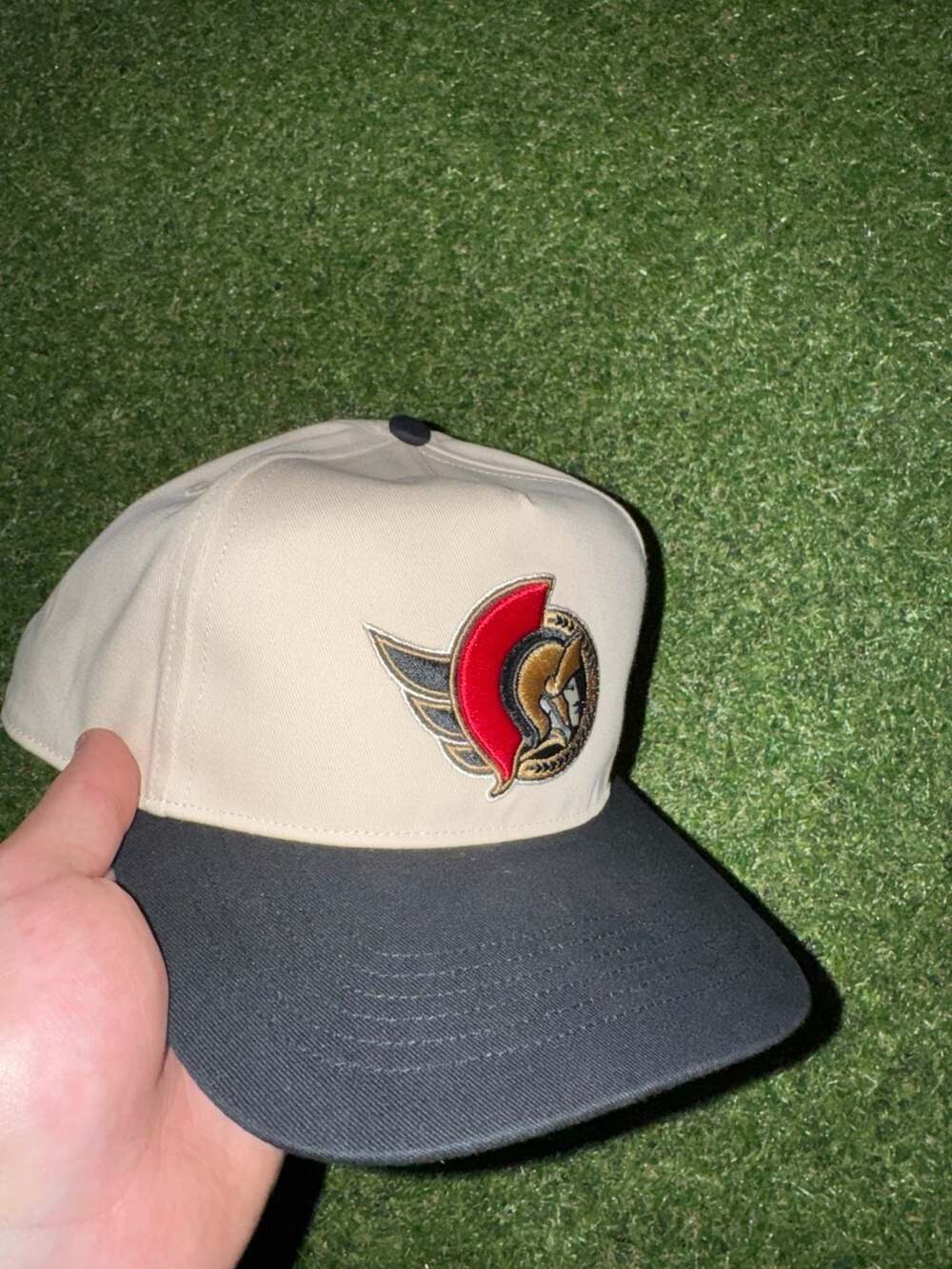 Ottawa Senators NHL Snapback Hat Cream And Black Adjustable